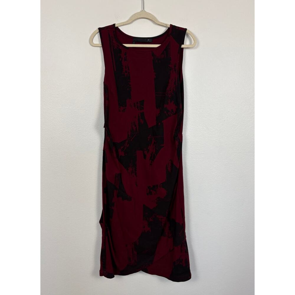 Porto San Francisco All Over Print Jersey Pintuck Side Dress 3 US Large